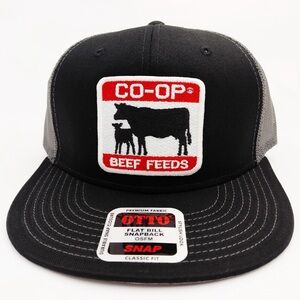 Black and Gray Beef Feeds CO-OP Snapback Hat